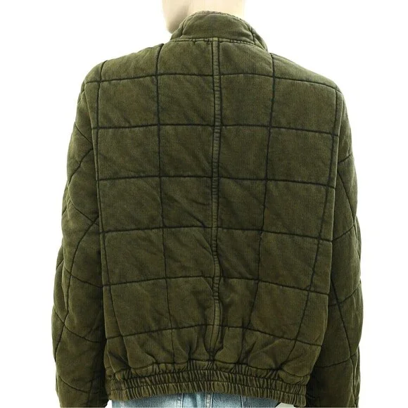 Free People Dolman Quilted Knit Jacket Top Oversized Zip-up Slouchy XS 284205